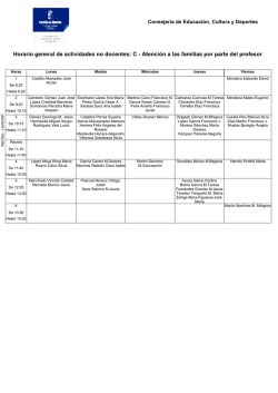 Horario de atenci&oacute;n a las familias