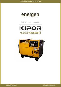 Grupo Electr&oacute;geno Diesel Kipor KDE6500T3 - Ficha t&eacute;cnica