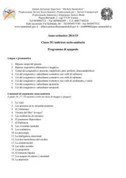 Anno scolastico 2014/15 Classe 5G indirizzo socio