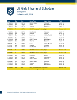 U8 Girls Intramural Schedule - Methacton United Soccer Club