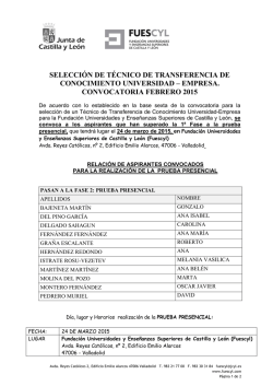 selección de técnico de transferencia de conocimiento