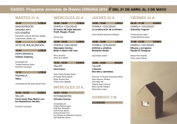 Programa Origina 2015 - Escuela Superior de Diseño de Orihuela