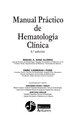 Manual Pr&aacute;ctico de Hematolog&iacute;a Cl&iacute;nica