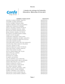 Listado de entrega de Subsidio Educativo. Miércoles 22 de