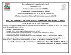 Convocatoria para pr&eacute;stamos ISSSTE mes de mayo