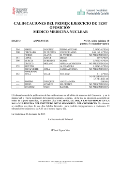 calificaciones primer ejercicio test medico med.nuclear