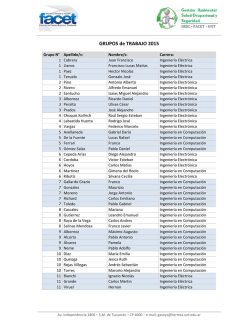 GRUPOS de TRABAJO 2015