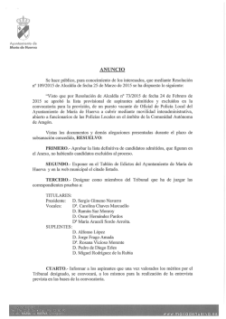 Lista definitiva de candidatos a Oficial de Polic&iacute;a Local