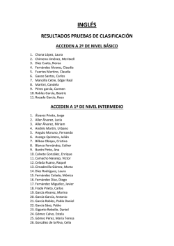Resultados pruebas clasificacion