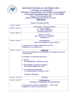 Programa - Sociedad Venezolana de Psiquiatría