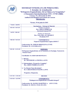 Programa - Sociedad Venezolana de Psiquiatr&iacute;a