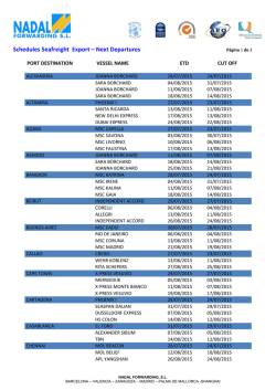 Schedules EXPORT - Nadal Forwarding, SL