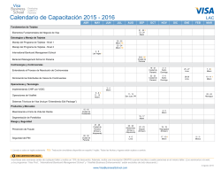 Calendario de Capacitación 2015 - 2016