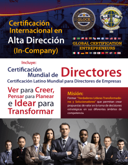 Certi cación Latino Mundial para Directores de Empresas