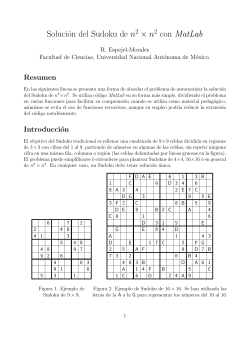 Solución del Sudoku de n 2 × n2 con MatLab