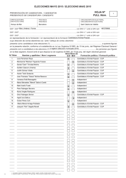 HOJA N&ordm; FULL N&uacute;m. - Candidatura d`Unitat Popular