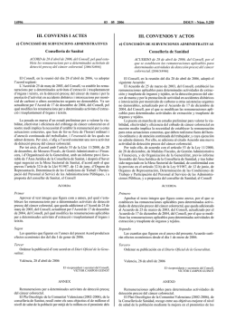 III. CONVENIS I ACTES III. CONVENIOS Y ACTOS