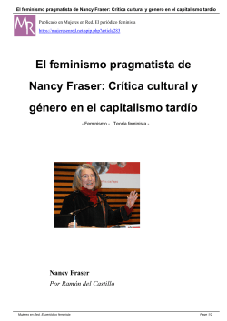 El feminismo pragmatista de Nancy Fraser: Crítica cultural