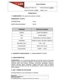 FICHA T&Eacute;CNICA CIPERCOM EC 1. COMPOSICI&Oacute;N: 100 gramos de