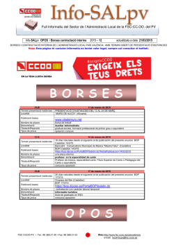 Info-SALpv OPOS i Borses contractaci&oacute; interina 2015