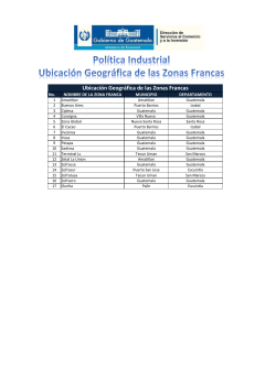 Distribuci&oacute;n Geogr&aacute;fica de las Zonas Francas