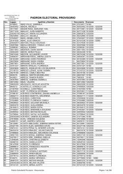 Padrón General 2015 versión  - Facultad de Ciencias Económicas