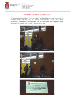 HOMENAJE A MANOLO GARC&Iacute;A-GALLO El