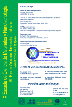 Morelia 2015 / 3 al 7 de Agosto - Instituto de Investigaciones en