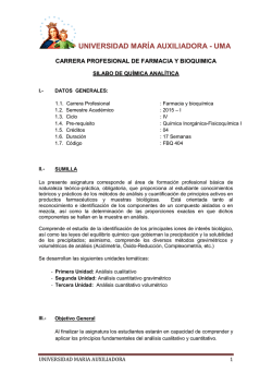 Qu&iacute;mica Anal&iacute;tica - UMA | Universidad Mar&iacute;a Auxiliadora