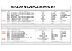 CALENDARIO DE CARRERAS CARRETERA 2015