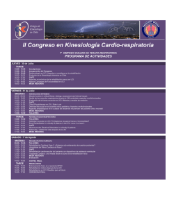 II Congreso en Kinesiolog&iacute;a Cardio-respiratoria