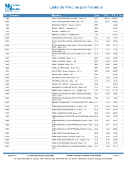 Lista de Precios por Formula