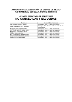 Listas definitivas no admitidos