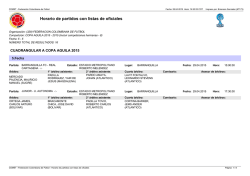 Horario de partidos con listas de oficiales
