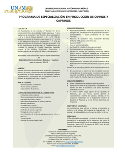 programa de especialización en producción de ovinos y caprinos