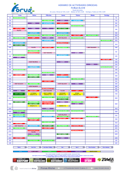 HORARIO DE ACTIVIDADES DIRIGIDAS FORUS ELCHE