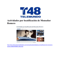 Actividades por beatificación de Monseñor Romero