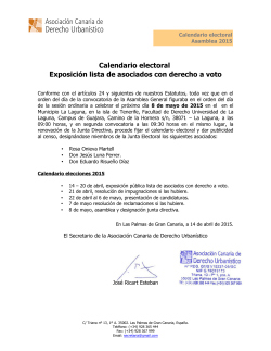 Calendario Electoral Acadur 2015 - Asociación Canaria de Derecho