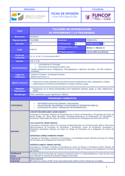 FICHA DE DIFUSI&Oacute;N 2015HU-07 - Colegio Oficial de Psic&oacute;logos