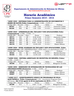 Horario Académico 1er Semestre 2015-16