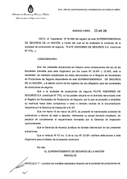 ÿþ3 9 1 3 2 - Superintendencia de Seguros de la Nación