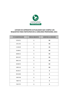 listado de aspirantes actualizado que cumple los requisitos para