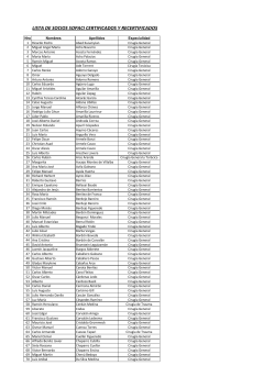 LISTA DE SOCIOS CERTIFICADOS 2015