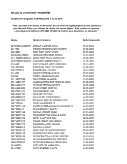 COLEGIO DE LICENCIADOS Y PROFESORES Cédula