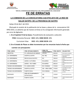 FE DE ERRATAS - Dirección Regional de Salud Junin