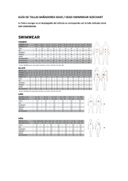 gu&iacute;a de tallas ba&ntilde;adores head / head swimwear