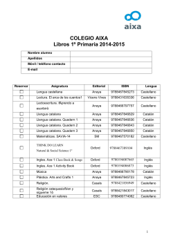 COLEGIO AIXA Libros 1º Primaria 2014-2015