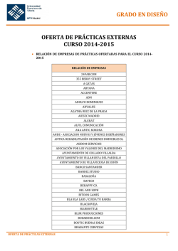 grado en diseño oferta de prácticas externas curso 2014-2015