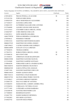 Clasificaciones a la Regularidad