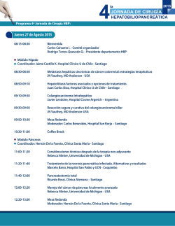 Programa 4ª Jornada Chilena Cirugía HBP Valdivia 2015